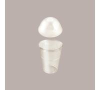 50 Pz Bicchiere PLA BIO 350cc con Coperchio Cupola con Foro