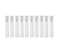 50 pz centrifugare provette fondo tondo polistirolo tappo bianco 12 x 60mm