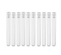50 pz centrifugare provette fondo tondo polistirolo tappo bianco 13 x 100mm
