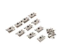 50 pz Cerniere a Molla Cerniera di Testa in Acciaio Inox Raccordi for Mobili 4 Fori Porta del Cassetto 'armadio Gioielli Scatola di Legno Decor w/viti