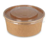 50 PZ Ciotola Bowls Zuppiera Poke di carta con coperchio da 1000 ml 1E2G