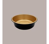 50 Pz Contenitore per Alimenti Eclipse Nero e Oro in Alluminio 13,8x4,3 cm