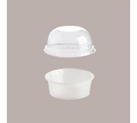 50 Pz Coppa Tartufo Gelato Plastica Trasparente Base e Coperchio 90cc