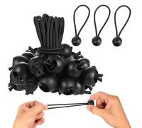 50 Pz Corde Elastiche con Sfere, 10 cm Cordini Elastici con Sfera, Corda Elastica per Teloni, Tendeurs per Teloni Trampolini Tende e Tarps Campeggio Accessori, Anelli Elastici Neri