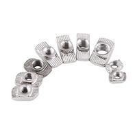 50 pz Dadi Set in Acciaio al Carbonio e Inossidabile con Testa Martello Zincati per Profili in Alluminio M4 M5 M6 M8 - Kit Europeo Standard Completo