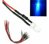 50 Pz. DIODI LED BLU CABLATI 3 mm alta luminosità 3-12V cavetti 20cm