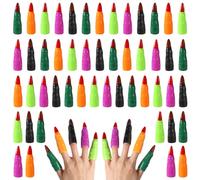 50 Pz Dita da Strega di Halloween, Colorate Plastica Dita da Strega con 5 Colori Dita Finte di Halloween per Cosplay Casa Degli Spettri Ballo da Vestire Decorazioni Giovani Lettori