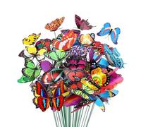 50 Pz Farfalle Decorative Giardino, Farfalle da Giardino Colorato, Pali da Giardino con Farfalles, per Yard Patio Lawn Outdoor Farfalles Decorazione