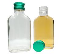 50 pz. Flatmann bottiglia 100 ml con coperchio a vite verde