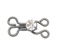 50 pz Ganci per Cucire e Occhielli Gancio per con Strass Chiusura per Cucire Gli Occhi Fibbie Metalliche per Mantello Giacca Mantello Abbigliamento (Bianco Argento)