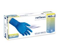 50 pz. - Guanti Nitrile Full Grip Reflexx N65 Plus - Extra Lungo 29 cm - senza polvere monouso certificati - blu - 100% latex free - conf. 50 pezzi - TAGLIA L - min. 22 cartoni