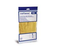 50 pz. - Guanti Riutilizzabili Felpati Reflexx R90 - gr.50 - coppia di guanti in lattice - felpato- colore giallo - TAGLIA M - min. 22 cartoni