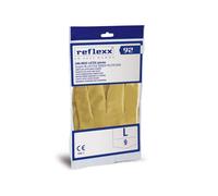 50 pz. - Guanti Riutilizzabili Satinati Reflexx R92 - gr. 50 - guanti in lattice - coppia di guanti -senza polvere - non felpato- colore naturale/ambrato - M - min. 22 cartoni