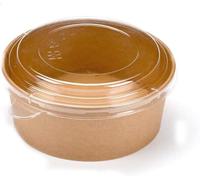 50 PZ insalatiera wok ciotola cartoncino insalate kraft con coperchio 750 cc