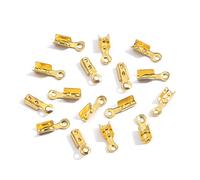 50 pz/lotto 8x3mm Ferro End Chiusure Clip In Pelle Corda Catena Chiusura Catena Tazza per Gioielli Collana Bracciale Connettore Accessori