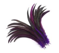 50 Pz/lotto Piume Colorate Coda di Gallo Accessori Artigianato Festa di Nozze Carnevale Decorazione della Casa Viola 25-30cm 10-12 pollici