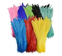50 Pz/lotto Piume di Gallo for la Decorazione Artigianato Nero Bianco Grande Piuma di Fagiano Gallo Pollo Accessori Da Sposa(Multicolor,14-16inch 35-40cm)