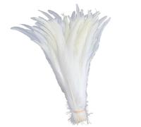 50 pz/lotto piume di gallo per fai da te artigianato costume e Halloween Carnevale accessori fai da te forniture artigianali fai da te bianco 10-12 pollici 25-30cm