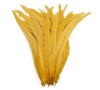 50 pz/lotto piume di gallo per fai da te artigianato costume e Halloween carnevale accessori fai da te forniture artigianali giallo oro 10-12 pollici 25-30 cm