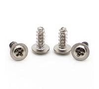 50 pz M1.4 M1.7 M2 M2.3 M2.6 M3 M4 Acciaio Nichelato PWB Vite Pan Testa Coda Piatta Viti Autofilettanti Con Rondella(4mm,M1.4 50pcs)