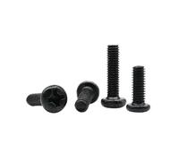 50 pz M1 M1.2 M1.6 M2 M2.5 M3 M4 Piccolo Mini Riparazione Fix Computer Portatile Del Telefono Giocattoli Occhiali Stampante Croce Phillips Vite a testa tonda(Black carbon steel,4MM_M2)