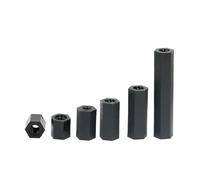 50 PZ M2 .5 M3 Nero A Due Vie Esagonale In Nylon Colonna Testa Piatta Isolamento In Plastica Vite Dado Spaziatura Pc(18mm,M3-50Pcs)