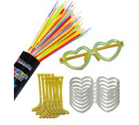 50 PZ.MONTATURE OCCHIALI CUORE + 100 BRACCIALETTI BRACCIALI LUMINOSI STARLIGHT