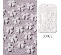 50 pz/pacco Bowknot Decorazioni Arte Nastro In Resina 3D Semplice Manicure Accessori Forniture