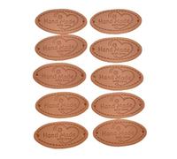 50 pz/pacco Fatto A Mano Lettera Indumento Da Cucire Per Etichette In Pelle Artigianale FAI DA TE Tag Per Borse Scarpe Decorazione Forniture-Ovale con amore