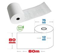50 pz - Rotoli termici 80mm x 80 mt - f.12 mm per cassa e stampanti e sistemi