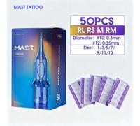 50 pz/scatola Mast PRO Cartuccia Del Tatuaggio Aghi Formato Misto RL/RS/RM/M Sicurezza Usa E Getta per Pistola Del Tatuaggio Trucco Permanente aghi