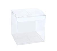 50 PZ Scatola PVC Trasparente 10X10X10 cm portaconfetti per BOMBONIERA