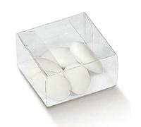 50 PZ Scatola PVC Trasparente 6X6X3 cm portaconfetti per BOMBONIERA