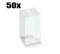50 PZ Scatola pvc trasparente 8X8X13 cm portaconfetti per BOMBONIERA 0LNX