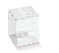 50 PZ Scatola PVC Trasparente 8X8X15 cm portaconfetti per BOMBONIERA