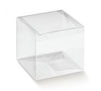 50 PZ Scatola pvc trasparente 8X8X9 cm portaconfetti per BOMBONIERA 0LNV