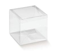 50 PZ Scatola PVC Trasparente 8X8X9 cm portaconfetti per BOMBONIERA