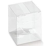 50 PZ Scatola PVC Trasparente 9X9X12 cm portaconfetti per BOMBONIERA