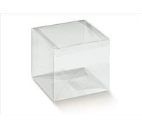 50 PZ Scatola Trasparente PVC 10x10x 8 cm portaconfetti bomboniera
