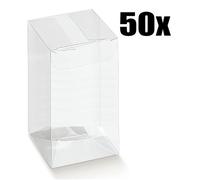 50 PZ Scatola trasparente pvc 8x8x20 cm PORTA BOMBONIERA 0LO3