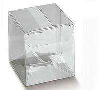 50 PZ Scatola Trasparente PVC 9X9X9 cm portaconfetti BOMBONIERA