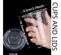 50 Pz/Set 12/16OZ Bicchieri Di Plastica Con Coperchi Tazze Usa E Getta per Caffè