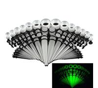 50 pz/Set Acrilico Silicone Orecchio Dilatatore Calibro Tappi tappers Stretching-Luminoso