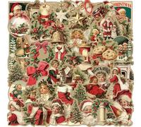 50 pz/set Retro Natale Sticker Bella Bottiglia di Acqua Autoadesivo Decalcomania Autoadesiva Cartoon Santa Sticker Decal