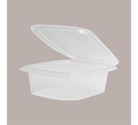 50 Pz Vaschetta + Coperchio PP 2000cc per Uso Caldo Microonde