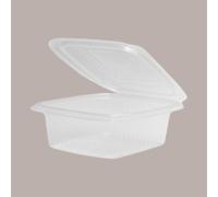 50 Pz Vaschetta + Coperchio PP 370cc per Uso Caldo Microonde