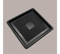50 Pz Vassoio Quadrato Medoro Nero Plastica Rigido 28x28 cm