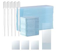 50 Pz Vetrini Microscopio Pre-puliti e 100 Pz Vetrini Coprioggetto per Microscopio, per Ricerca Scientifica in Laboratorio, con 5 Contagocce Plastica