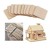 - - 50 quadrati in legno vuoti non finiti, 5 x 5 cm, quadrati in legno, per lavori fai da te, pittura, piastrelle da scarabeo, sottobicchieri, pirografia, decorazioni