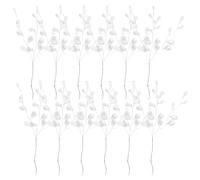 50 rami di cristallo per albero di Natale con perline ramo di fiori da sposa bouquet titolari goccia fiore perla bastoncini per fiori finto acrilico bianco sposa perline